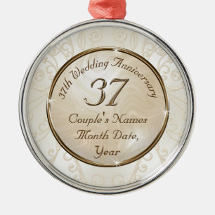 Personalised, 37 years Married Gift, Ornament