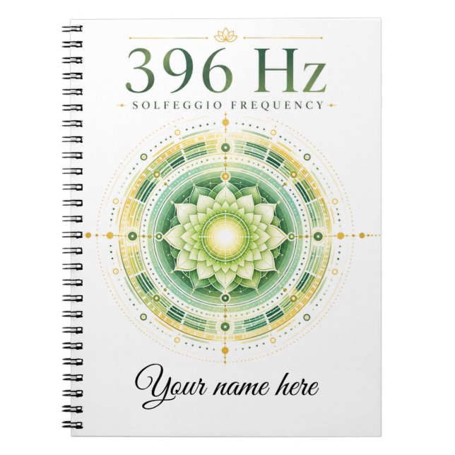 Personalised 396 Hz Solfeggio Frequency Notebook  (Front)