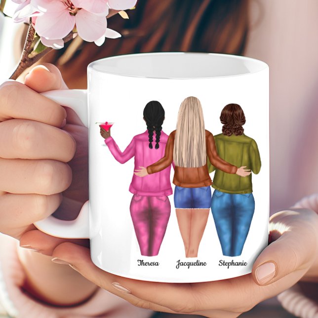 Personalised 3 Best Friends Coffee Mug (Personalized 3 Best Friends Coffee Mug)