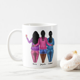 Personalised 3 Best Friends Trouble Quote Coffee Mug