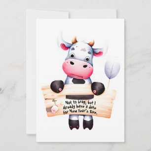 Personalised #3 Dad Joke Funny Cow New Year's Card