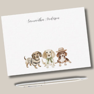 Personalised 3 Dog Watercolor  Card