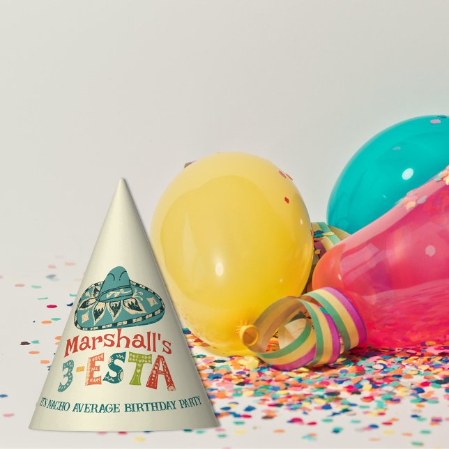 Personalised 3-Esta Boys Mexican Birthday Party Party Hat (Creator Uploaded)
