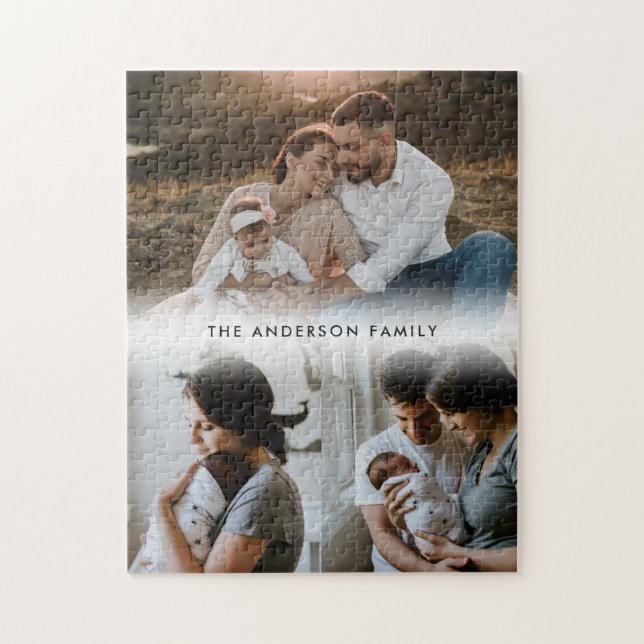 Personalised 3 Family Photo Collage Jigsaw Puzzle (Vertical)