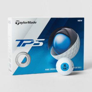Personalised 3 initial letters blue golf balls