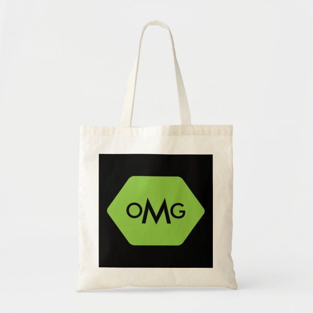 Personalised 3 letter monogram black green bag (Front)