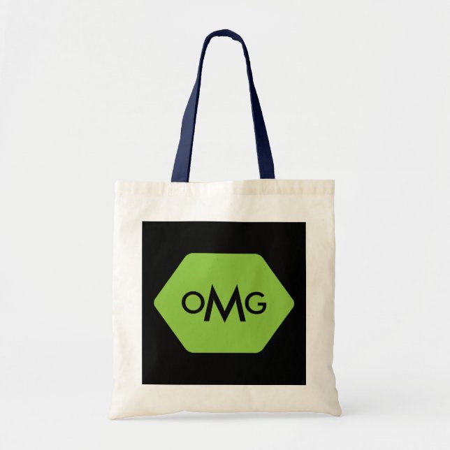 Personalised 3 letter monogram blue green bag (Front)