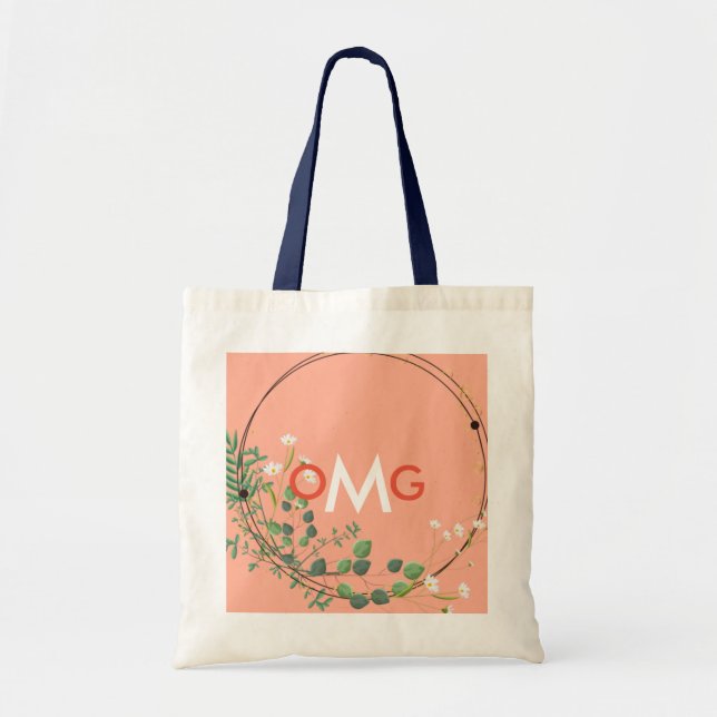 Personalised 3 letter monogram blue green bag (Front)