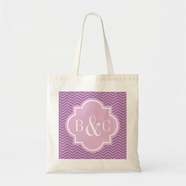 Personalised 3 letter monogram wedding tote bag (Front)