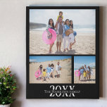 Personalised 3 Photo and Text Photo Collage Faux Canvas Print<br><div class="desc">Make a Personalised Photo keepsake wall art  - Faux Wrapped Canvas Print from Ricaso - add your own three photos and text - photo collage keepsake gifts</div>