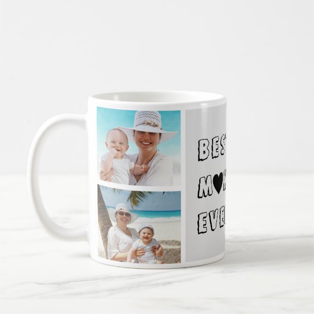 Personalised 3 Photo Best Mum Ever Coffee Mug (Left)