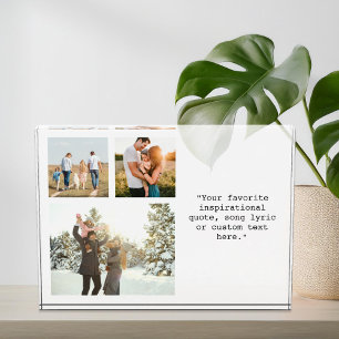 Personalised 3 Photo Collage and Quote Photo Block