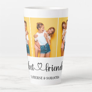 Personalised 3 Photo Collage Best Friends Forever  Latte Mug