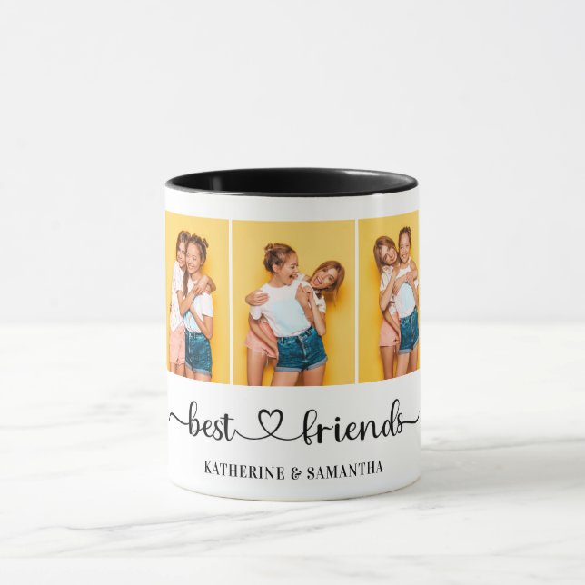 Personalised 3 Photo Collage Best Friends Forever  Mug (Center)