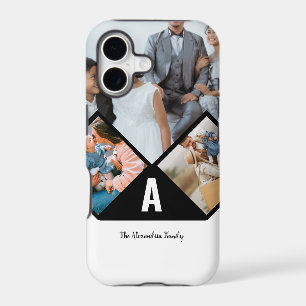 Personalised 3 photo collage family monogram