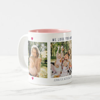 Personalised 3-Photo Collage Gift For Mum Two-Tone Coffee Mug