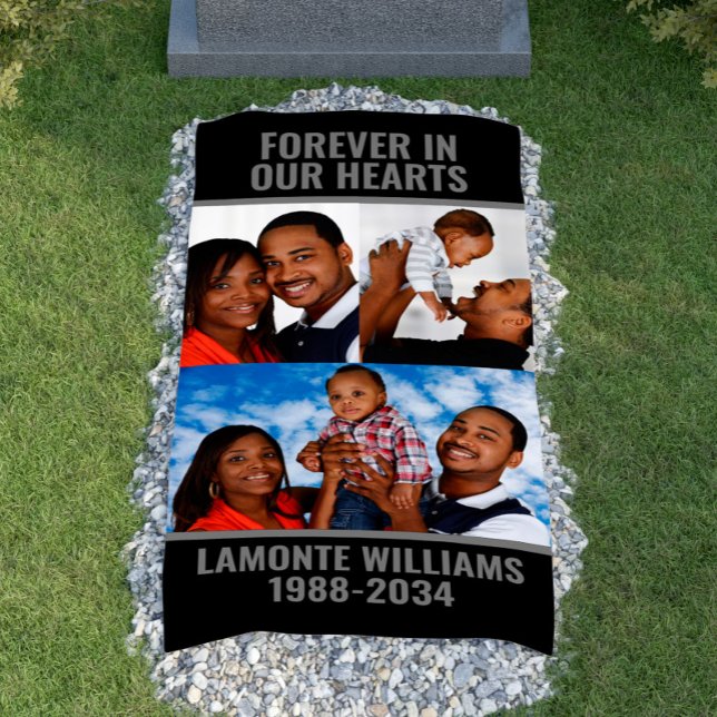 Personalised 3 Photo Collage Grave Blanket Cover Banner (Personalized 3 Photo Collage Grave Blanket Cover Banner
)