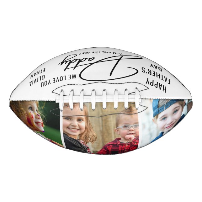 Personalised 3 Photo Collage Happy Father's Day American Football (Front)