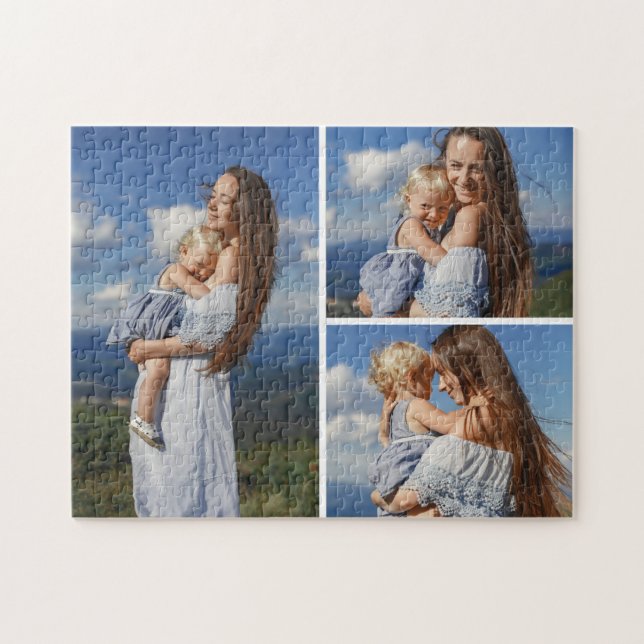 Personalised 3 Photo Collage Jigsaw Puzzle (Horizontal)
