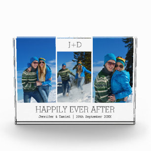 Personalised 3 Photo Collage Monogrammed Wedding