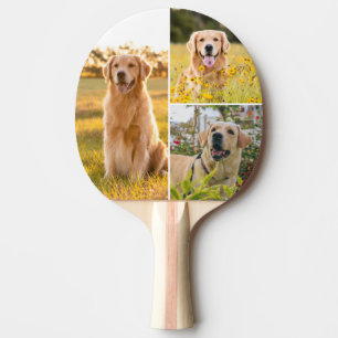 Personalised 3 Photo Collage Ping Pong Paddle