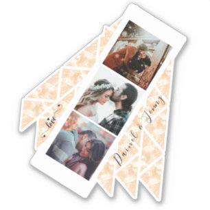 Personalised 3 Photo Collage Rose Gold Marble gift