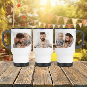 Personalised 3-Photo "Dad" Cutout Typography Travel Mug
