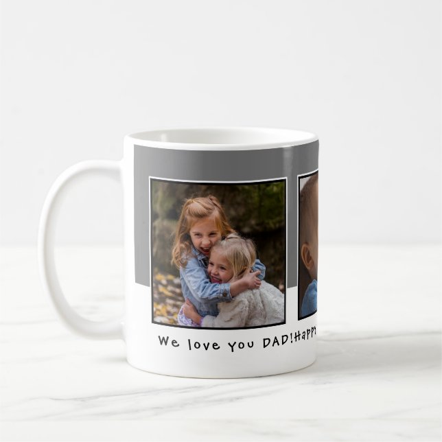 Personalised 3 Photo Father's Day Coffee Mug (Left)
