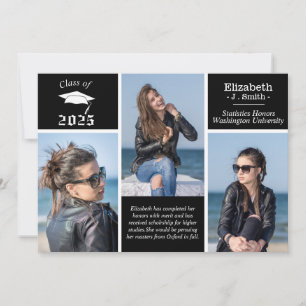 Personalised 3 Photo Graduation Announcements