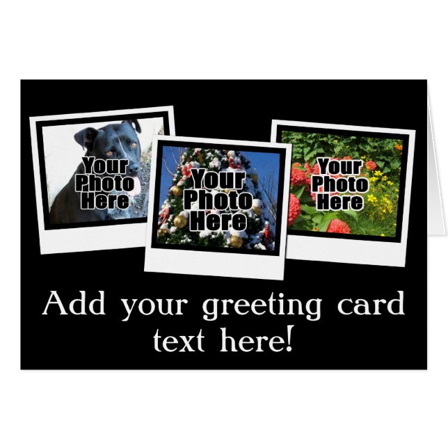 Personalised 3-Photo Snapshot Frames Custom Colour (Front Horizontal)