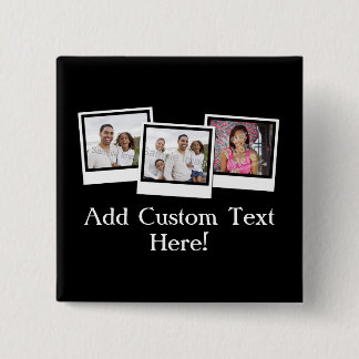 Personalised 3-Photo Snapshot Frames Custom Colour 15 Cm Square Badge