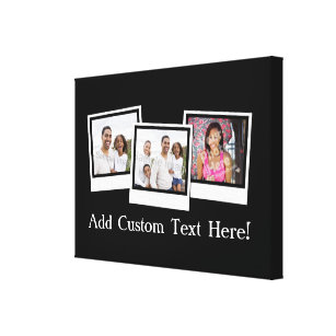 Personalised 3-Photo Snapshot Frames Custom Colour Canvas Print