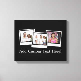 Personalised 3-Photo Snapshot Frames Custom Colour Canvas Print