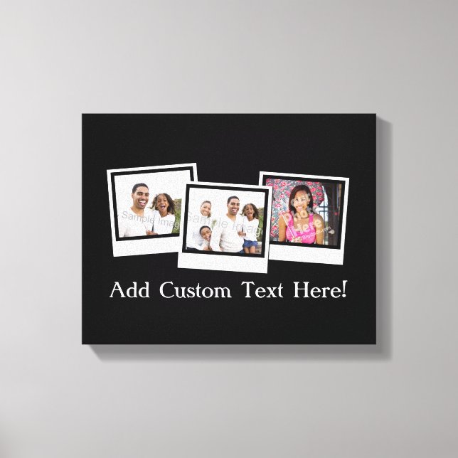 Personalised 3-Photo Snapshot Frames Custom Colour Canvas Print (Front)