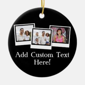 Personalised 3-Photo Snapshot Frames Custom Colour Ceramic Tree Decoration