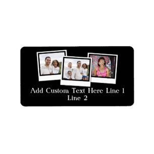 Personalised 3-Photo Snapshot Frames Custom Colour Label