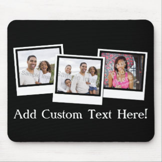 Personalised 3-Photo Snapshot Frames Custom Colour Mouse Mat