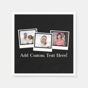 Personalised 3-Photo Snapshot Frames Custom Colour Napkin