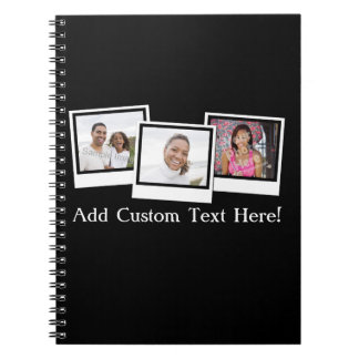 Personalised 3-Photo Snapshot Frames Custom Colour Notebook