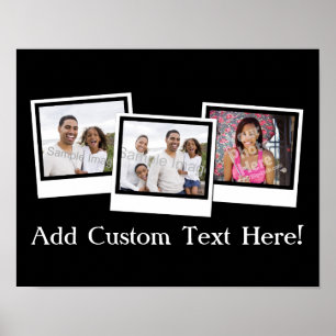 Personalised 3-Photo Snapshot Frames Custom Colour Poster