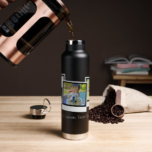 Personalised 3-Photo Snapshot Frames Custom Colour Water Bottle