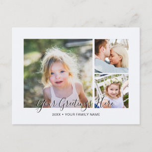 Personalised 3 photos Universal Greetings Postcard