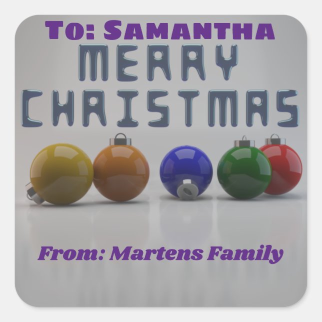 Personalised 3d Ornaments Design Christmas  Square Sticker (Front)