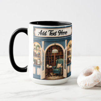 Personalised 3D Vintage Book Shop Mug
