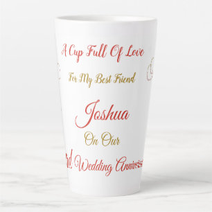 Personalised 3rd Anniversary design Latte Mug