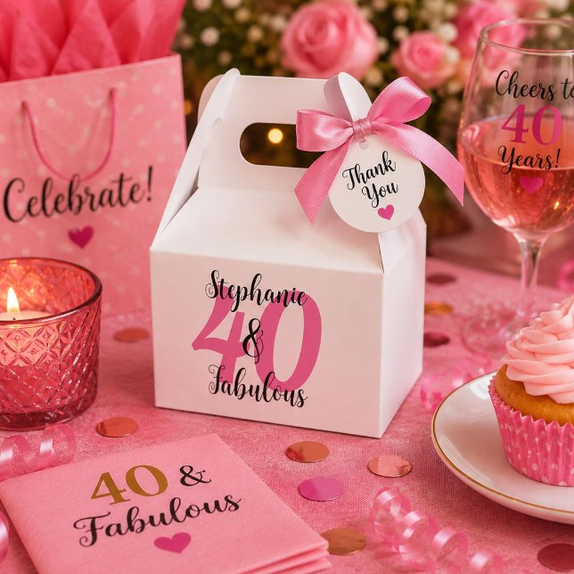Personalised 40 & Fabulous Birthday  Favour Box (Creator Uploaded)