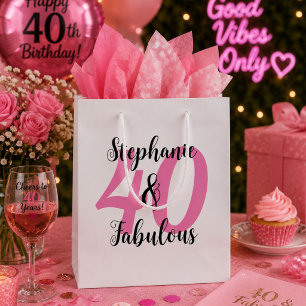 Personalised 40 & Fabulous Birthday Gift Bag