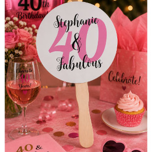 Personalised 40 & Fabulous Birthday Hand Fan