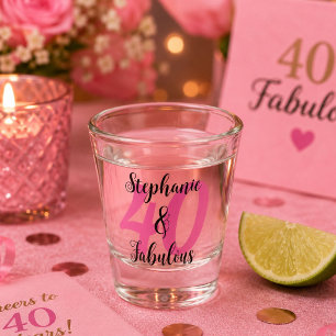 Personalised 40 & Fabulous Birthday Shot Glass