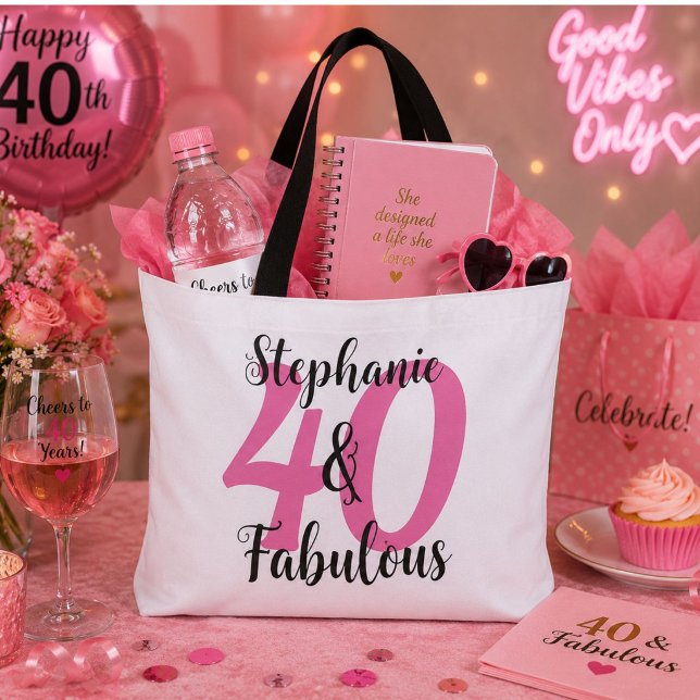 Personalised 40 & Fabulous   Tote Bag (Creator Uploaded)